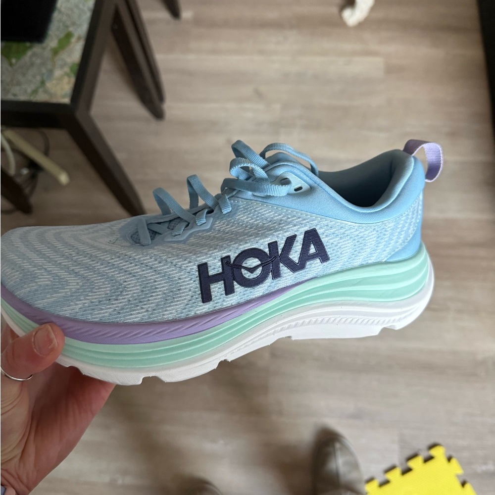 Hoka One One Women's Light Blue Mint Lavender Athletic Shoes